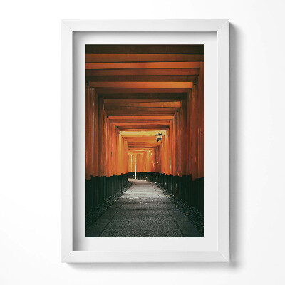Tablou living cu rama decorativ Calea tradițională prin poarta torii