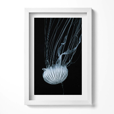 Tablou living cu rama decorativ Meduze pe fundal negru