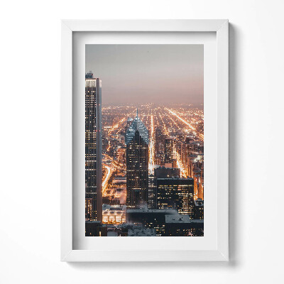 Tablou living cu rama decorativ Orașul de seară
