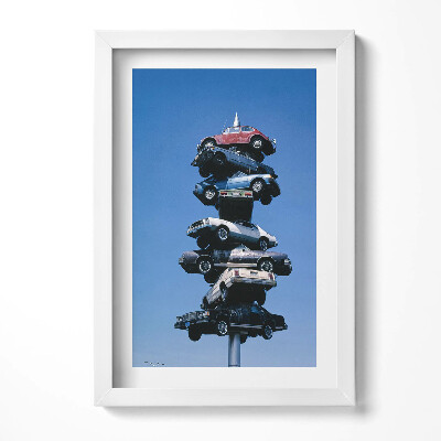 Tablou rama decorativ Mașini străpunse de țăruși