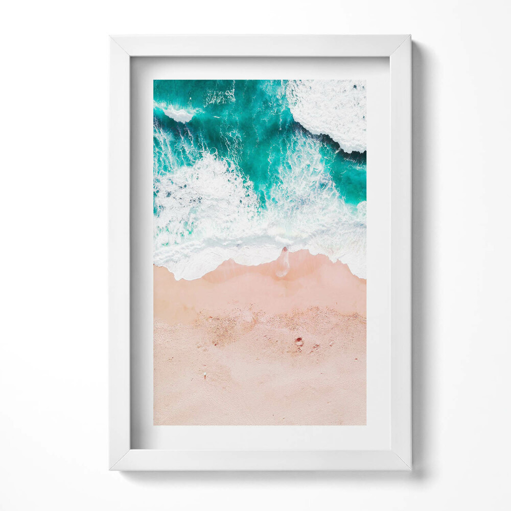 Tablou living cu rama decorativ Valurile mării pe plajă din vedere de pasăre