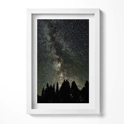 Tablou rama decorativ Cer înstelat peste pădure