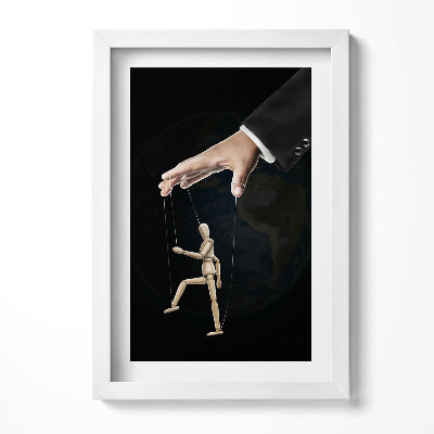 Tablou living cu rama decorativ Mâna care controlează marioneta