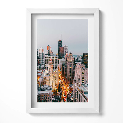 Tablou rama decorativ Panoramă a unui oraș mare seara