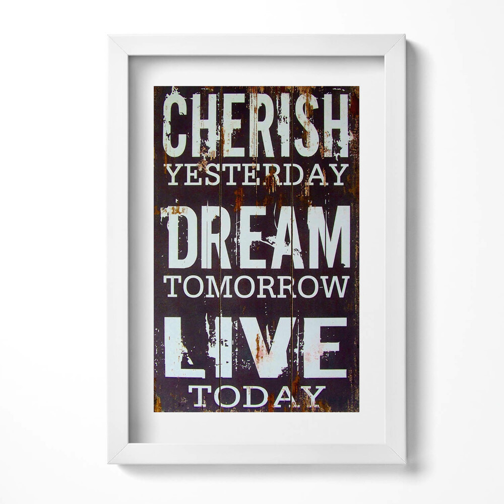 Tablou rama decorativ Inscripție motivațională pe tablă veche