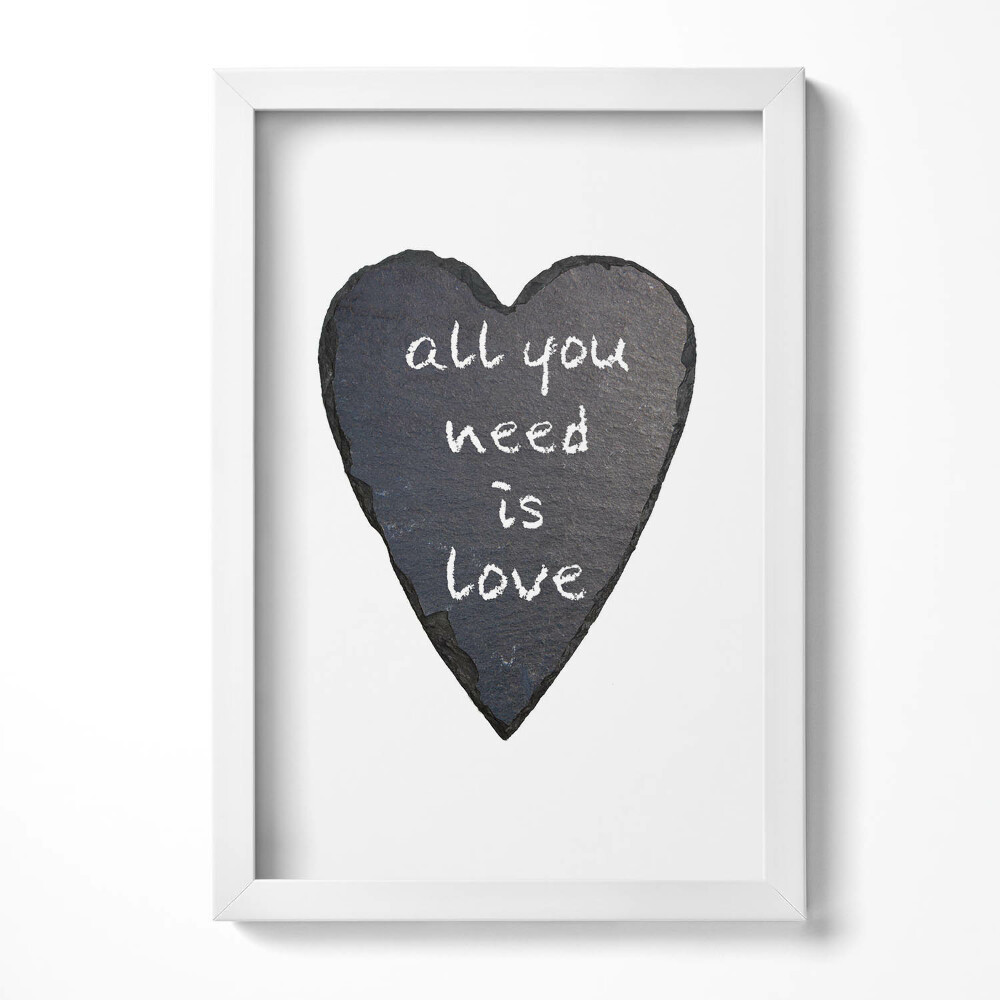 Tablou rama decorativ Tot ce ai nevoie este dragoste - inimă