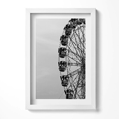 Tablou rama decorativ Roată de moară în alb și negru