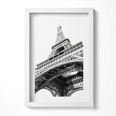 Tablou living cu rama decorativ Turnul Eiffel alb-negru din Paris