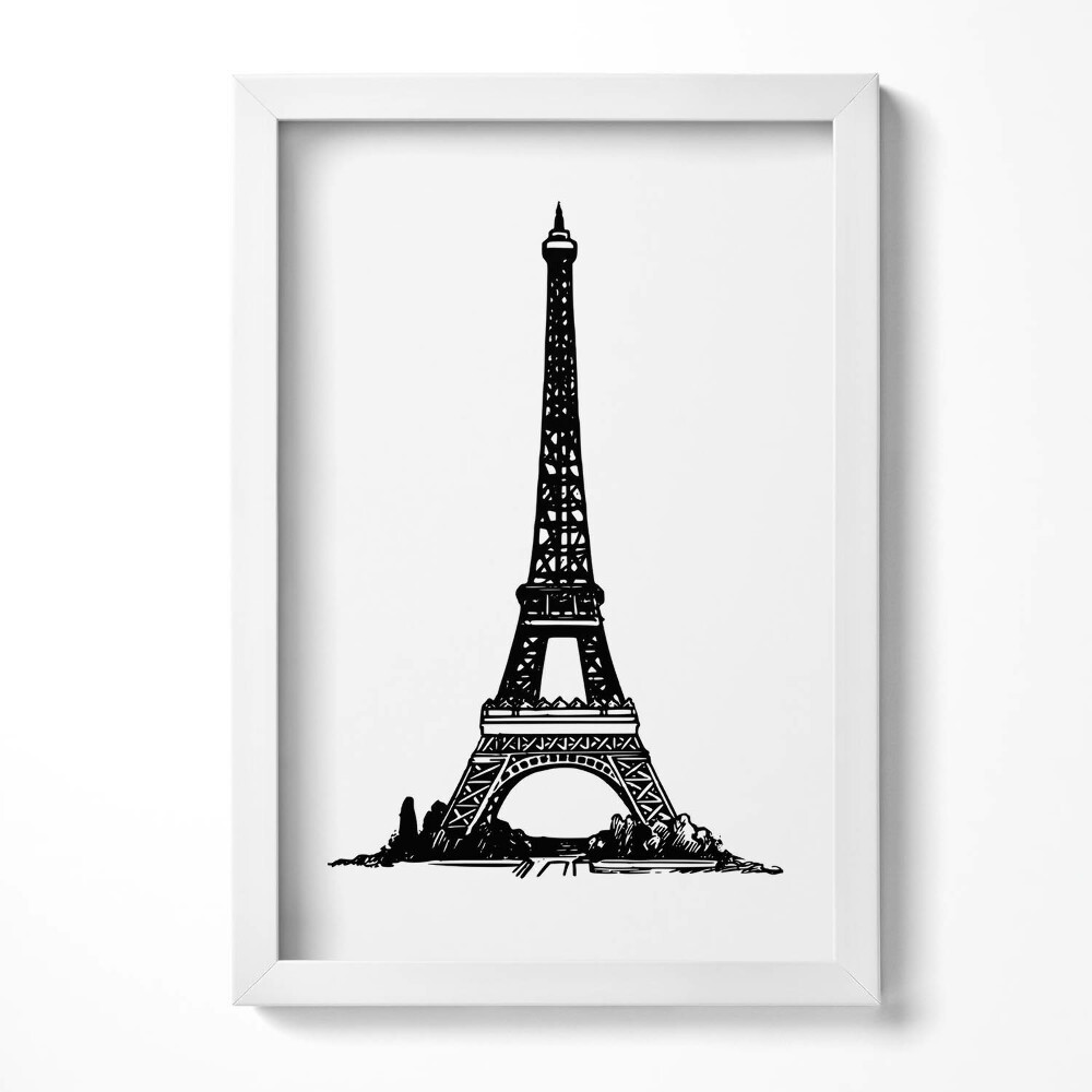 Tablou living cu rama decorativ Ilustrație a Turnului Eiffel