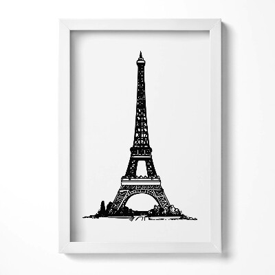 Tablou living cu rama decorativ Ilustrație a Turnului Eiffel
