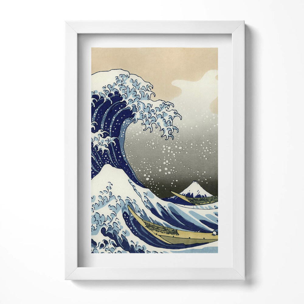 Tablou living cu rama decorativ Marele Val de lângă Kanagawa