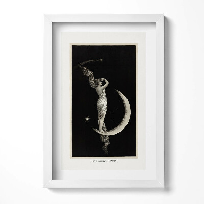 Tablou rama decorativ Ilustrație vintage cu femeie și lună