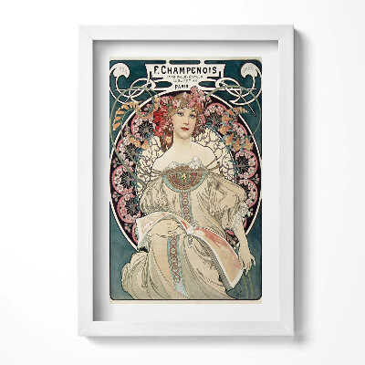 Tablou living cu rama decorativ Ilustrație a unei femei - Alfons Mucha