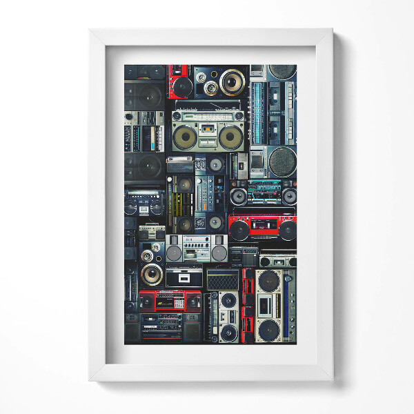 Tablou living cu rama decorativ Muzică - Boombox vintage