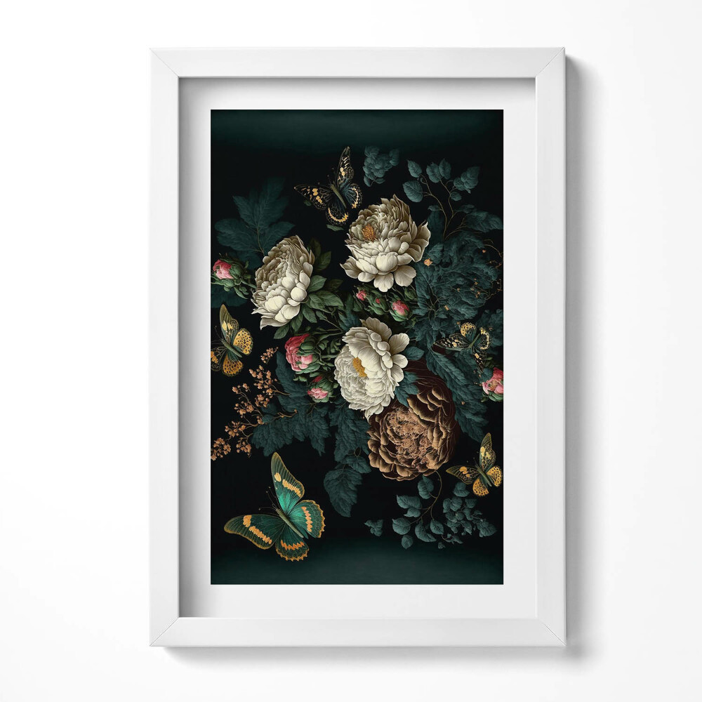 Tablou rama decorativ Model botanic de flori