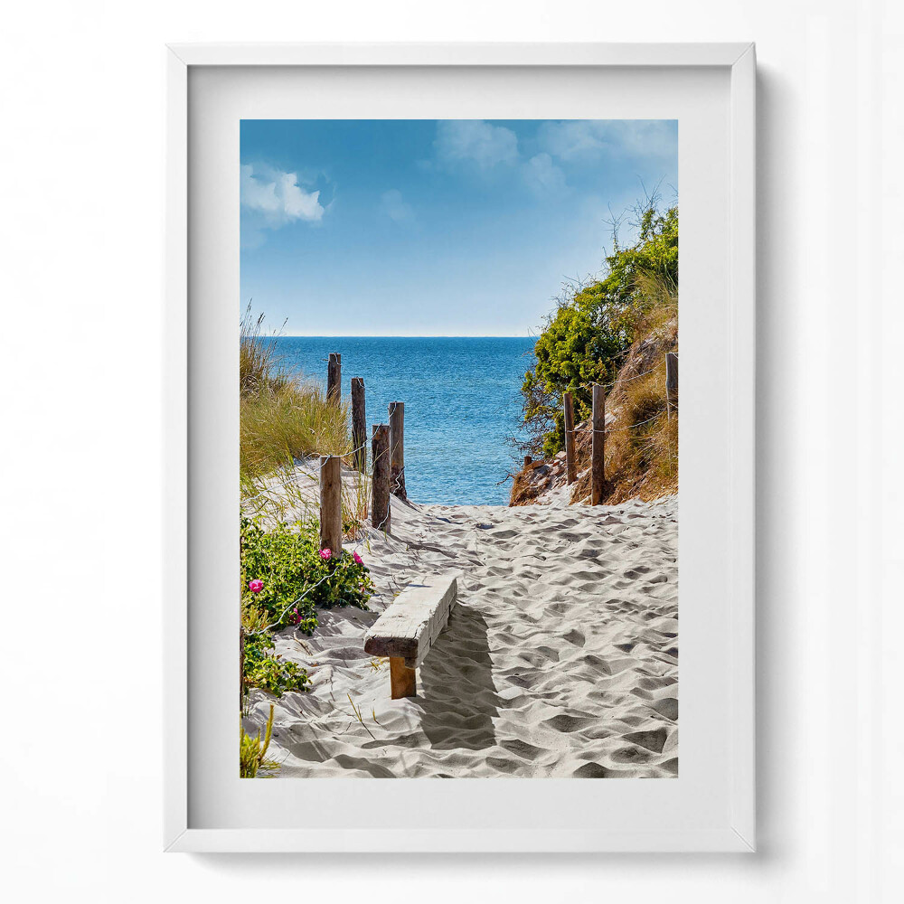 Tablou rama modern Drum nisipos spre plajă și mare