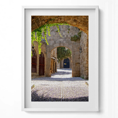 Tablou rama modern Strada Medievală Rhodos Grecia