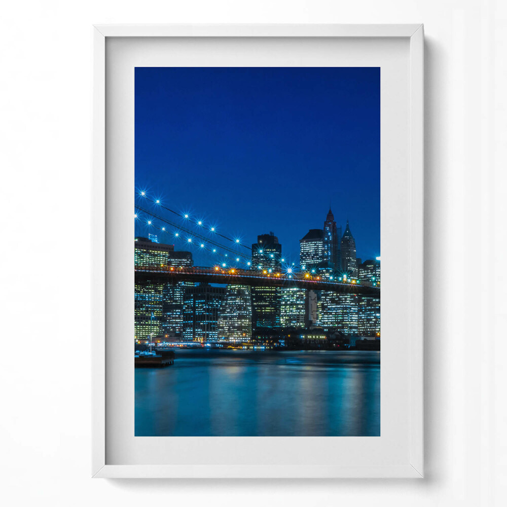 Tablou rama modern Podul Brooklyn noaptea - New York