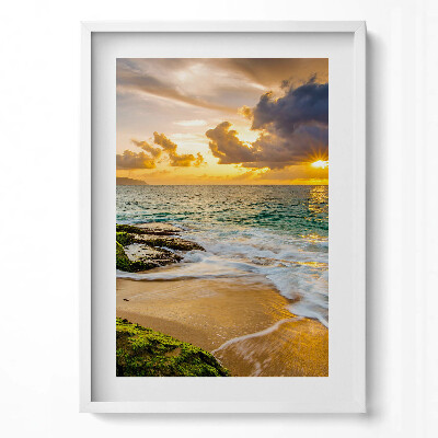 Tablou rama modern Malul plajei la apus