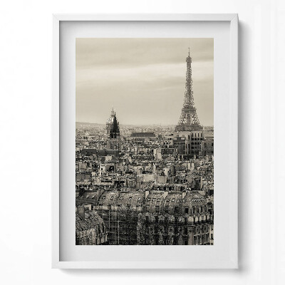 Tablou living cu rama modern Peisajul Parisului și Turnul Eiffel