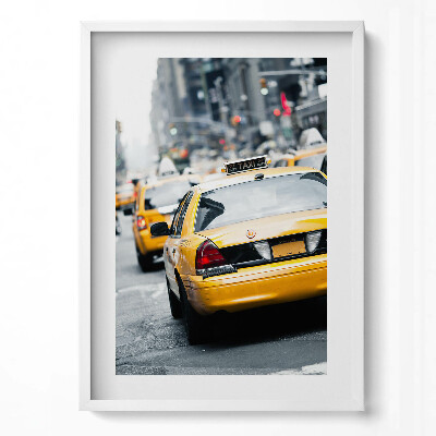 Tablou living cu rama modern Taxiurile din New York City în ambuteiajele orașului