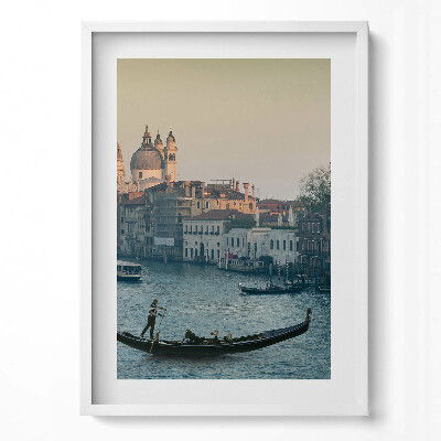 Tablou living cu rama modern Gondola în Veneția - Italia