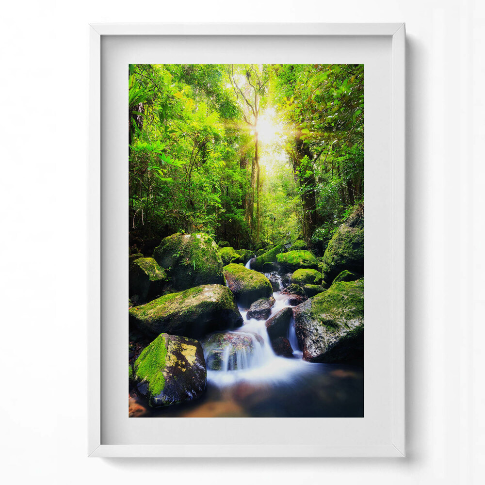 Tablou living cu rama modern Cascadă în mijlocul junglei