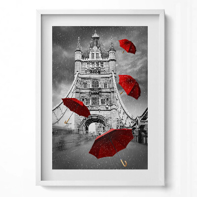 Tablou rama modern Umbrele roșii pe Podul Londrei