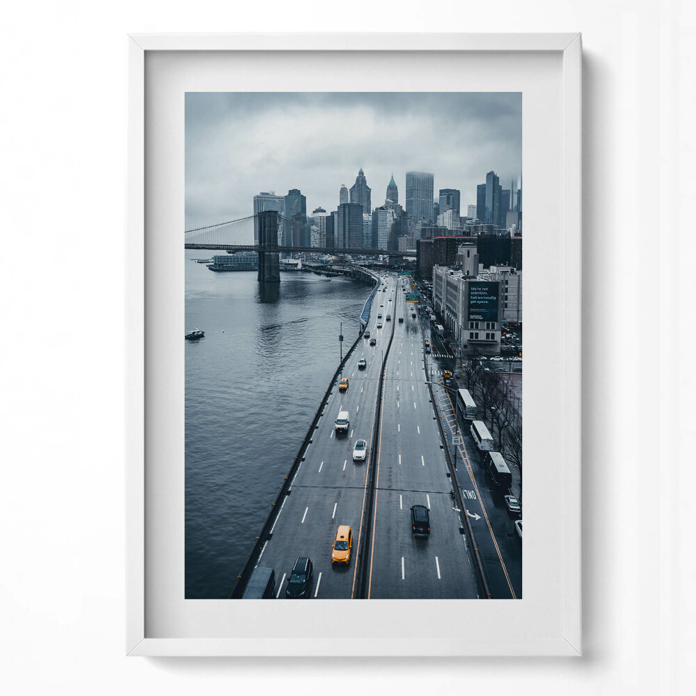 Tablou rama modern Strada orașului din vedere de pasăre