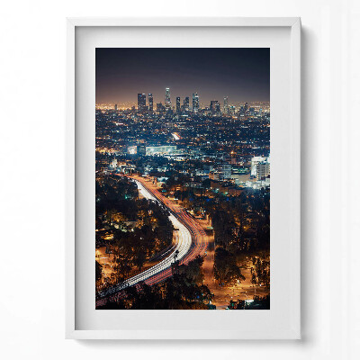 Tablou living cu rama modern O vedere de sus a orașului noaptea
