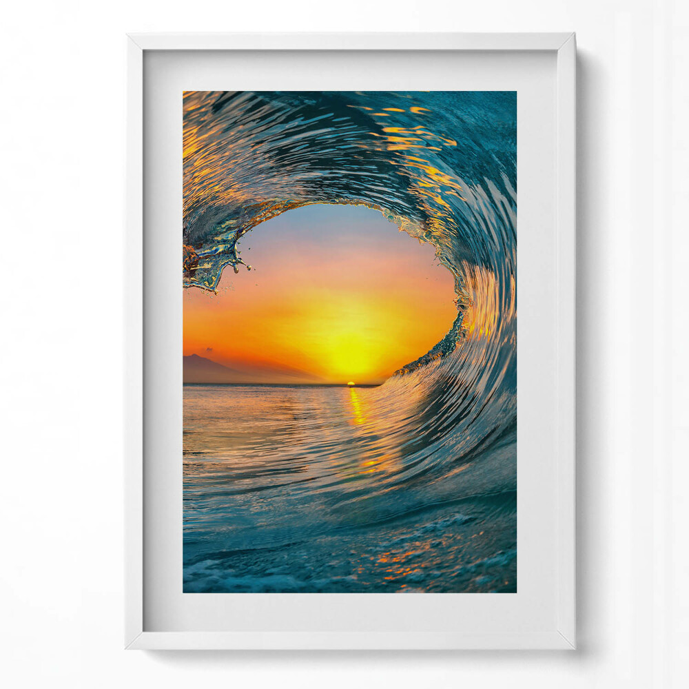 Tablou living cu rama modern Val de apă la apus