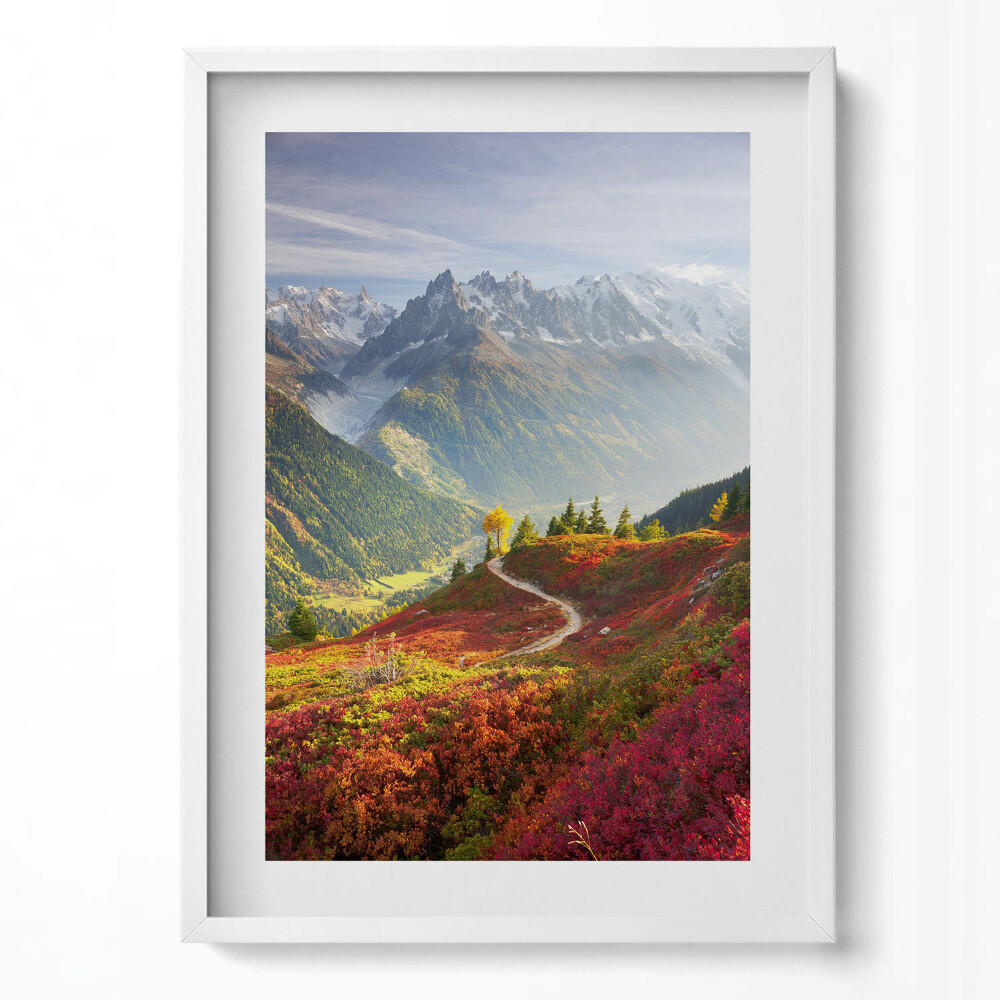 Tablou rama modern Peisaj de munți și pajiști colorate