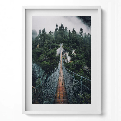 Tablou living cu rama modern Pod suspendat peste pădure