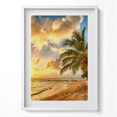 Tablou rama modern Palm Beach și mare la apus