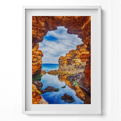 Tablou rama modern Vedere de sub stânci spre mare