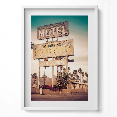 Tablou rama modern Indicator de motel pe marginea drumului SUA