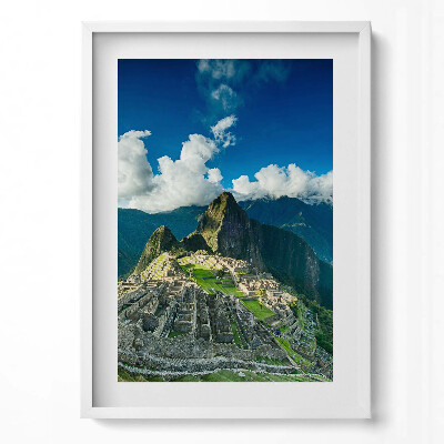 Tablou living cu rama modern Vedere a orașului Machu Picchu