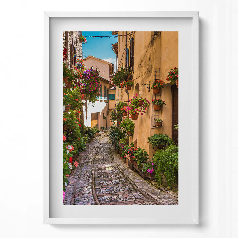 Tablou rama modern Strada Florilor din orașul umbrian