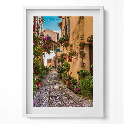Tablou rama modern Strada Florilor din orașul umbrian
