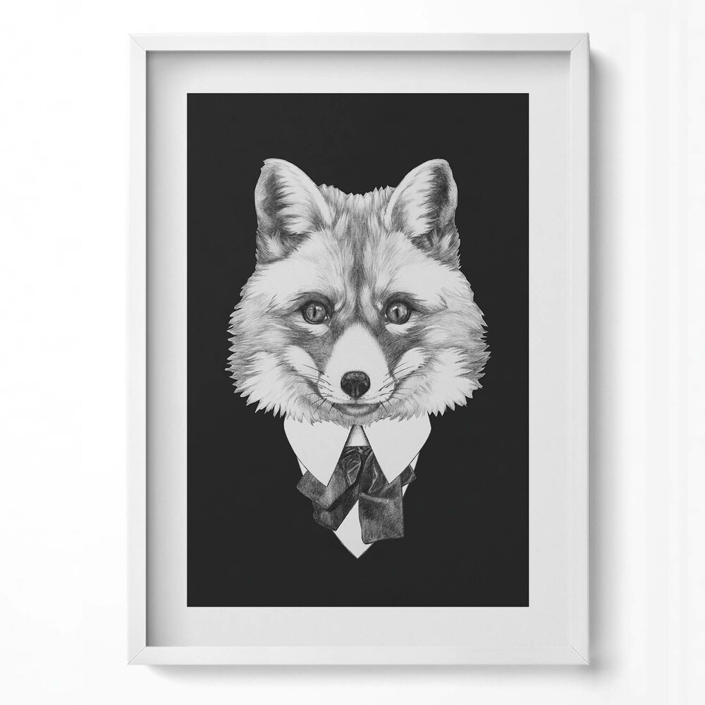Tablou rama modern Ilustrație cu cap de vulpe