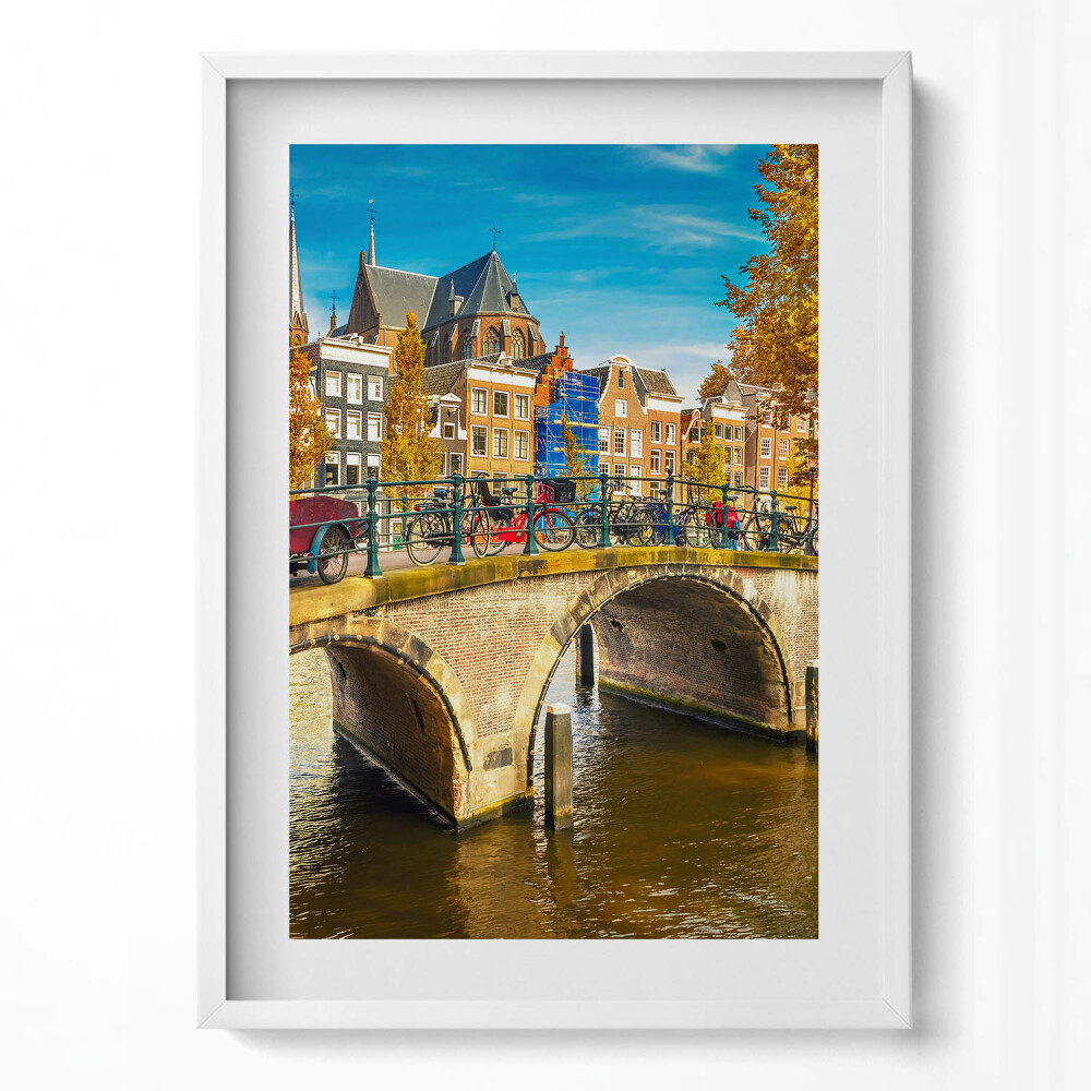 Tablou living cu rama modern Albastrul de toamnă al Amsterdamului