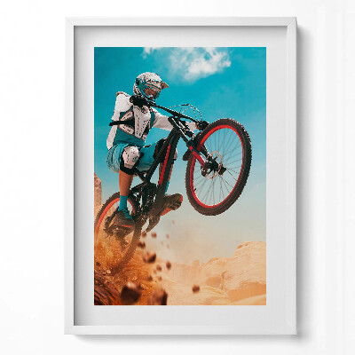 Tablou living cu rama modern Mergând cu motocicleta în deșert