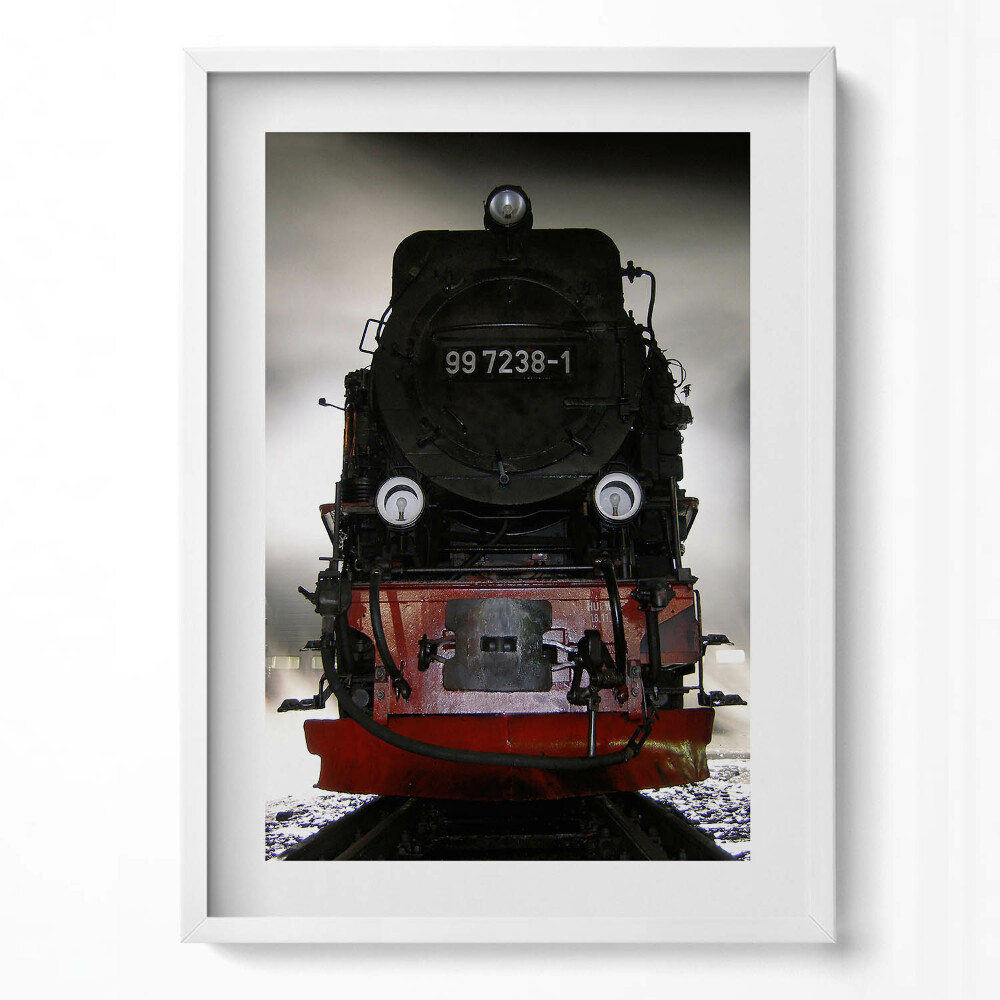 Tablou living cu rama modern Locomotive noaptea