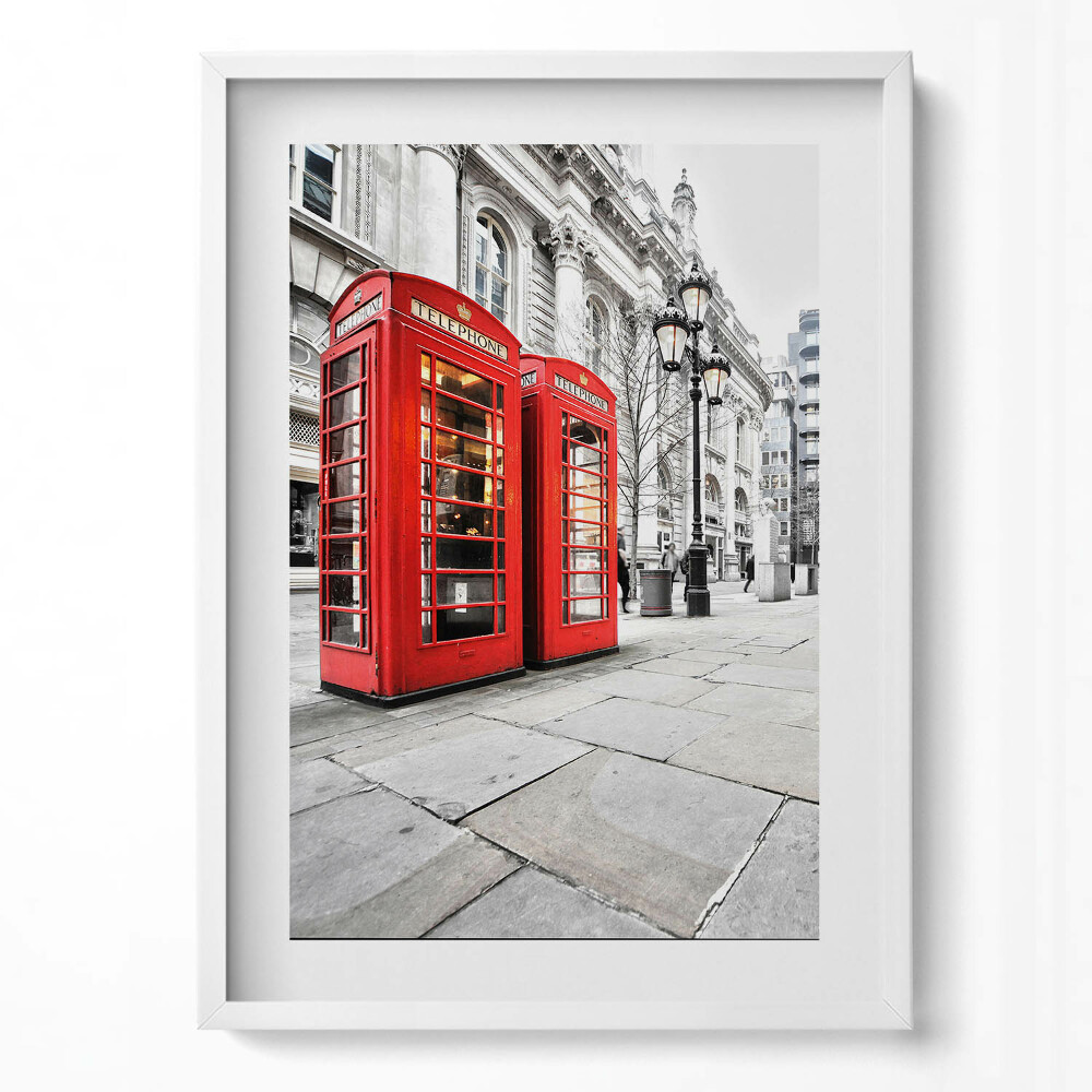 Tablou rama modern Cabine telefonice roșii Londra