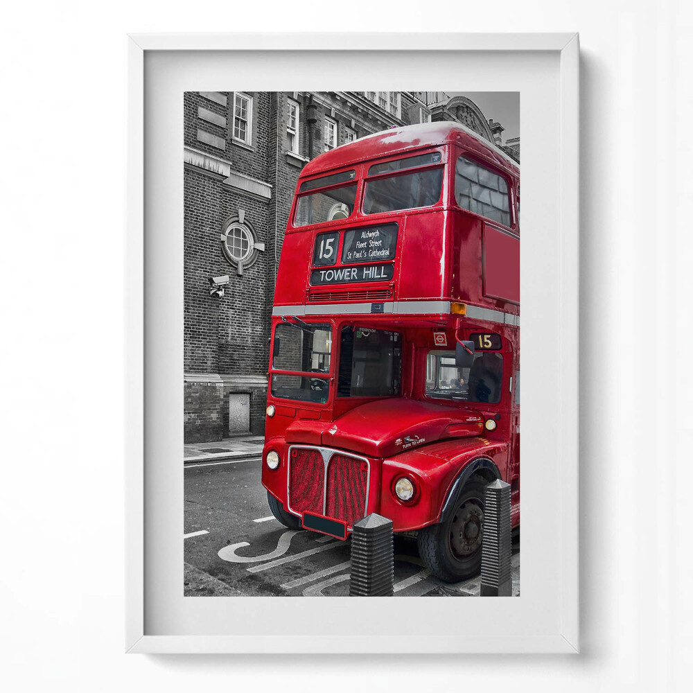 Tablou rama modern Autobuz roșu cu etaj