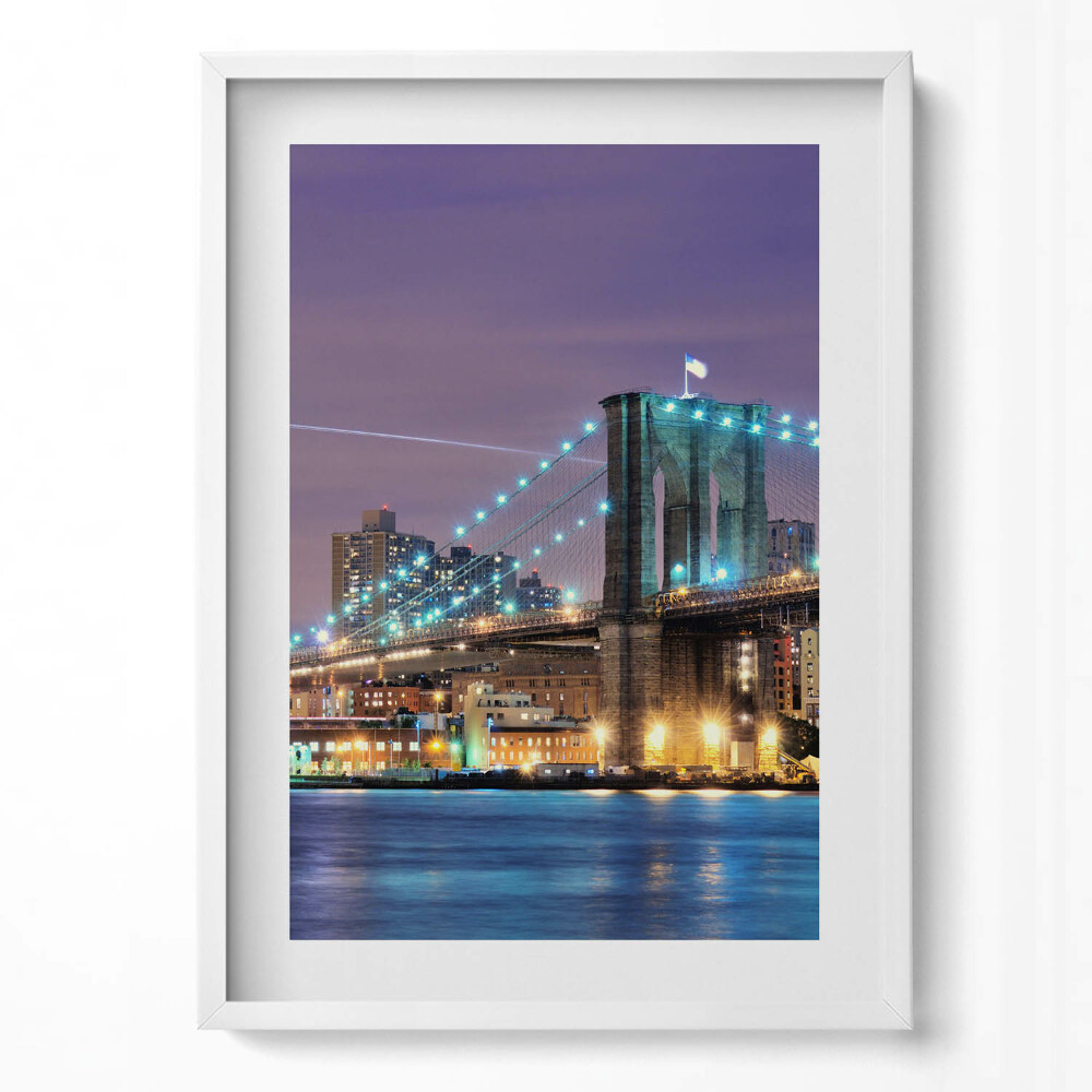 Tablou living cu rama modern Podul Brooklyn