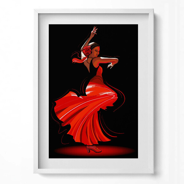 Tablou living cu rama modern Fenomen cultural dansator de flamenco muzică cântând costum
