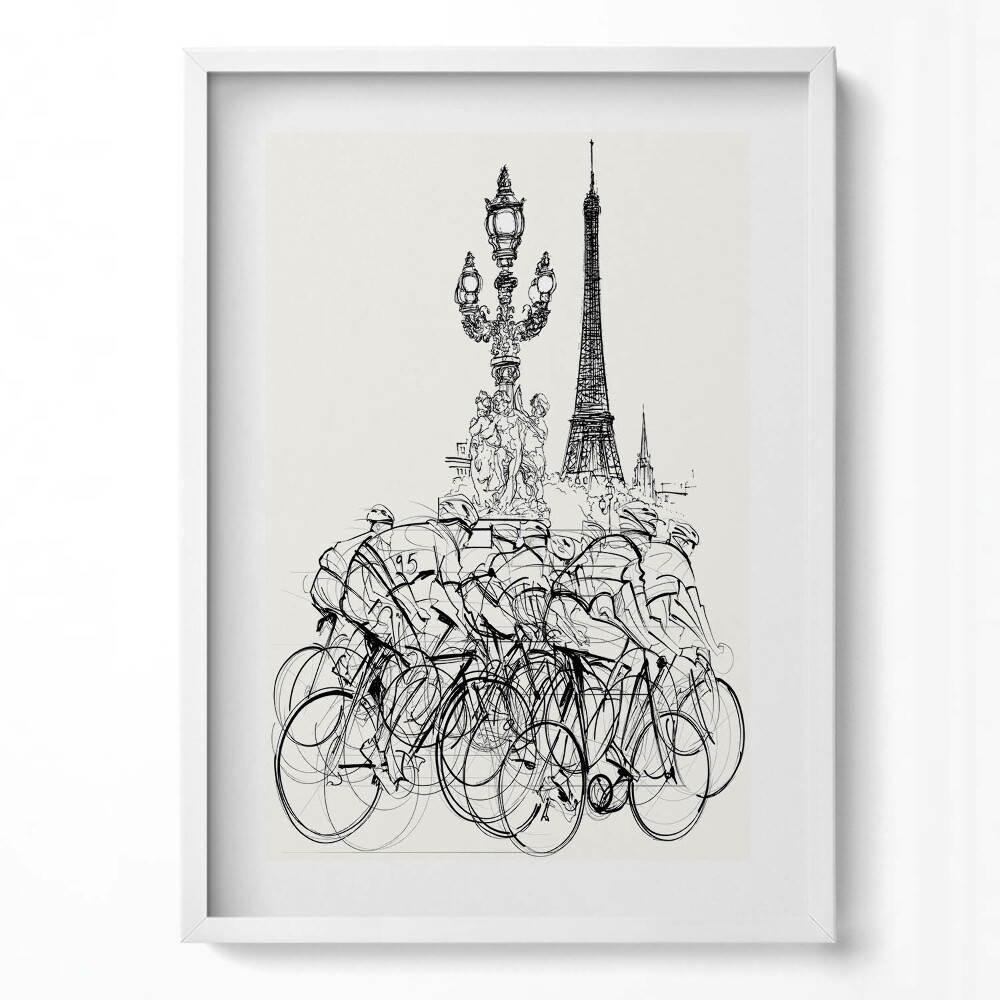 Tablou living cu rama modern Cursa de ciclism Abstraction