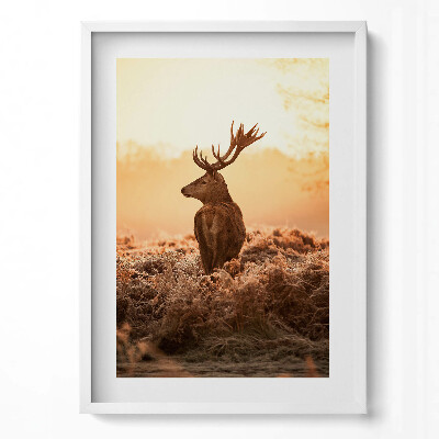 Tablou living cu rama modern Cerb la răsărit