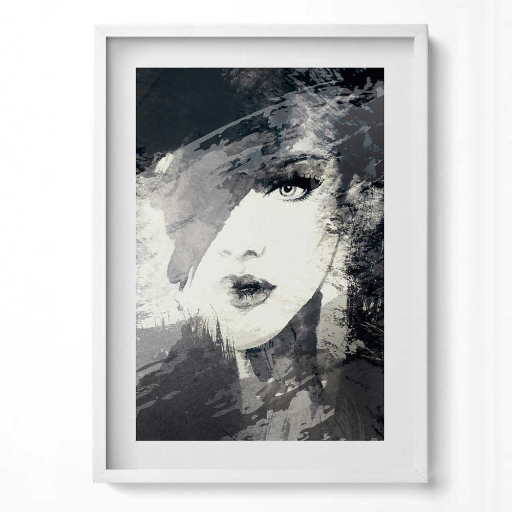 Tablou living cu rama modern Femeie în stil acuarelă